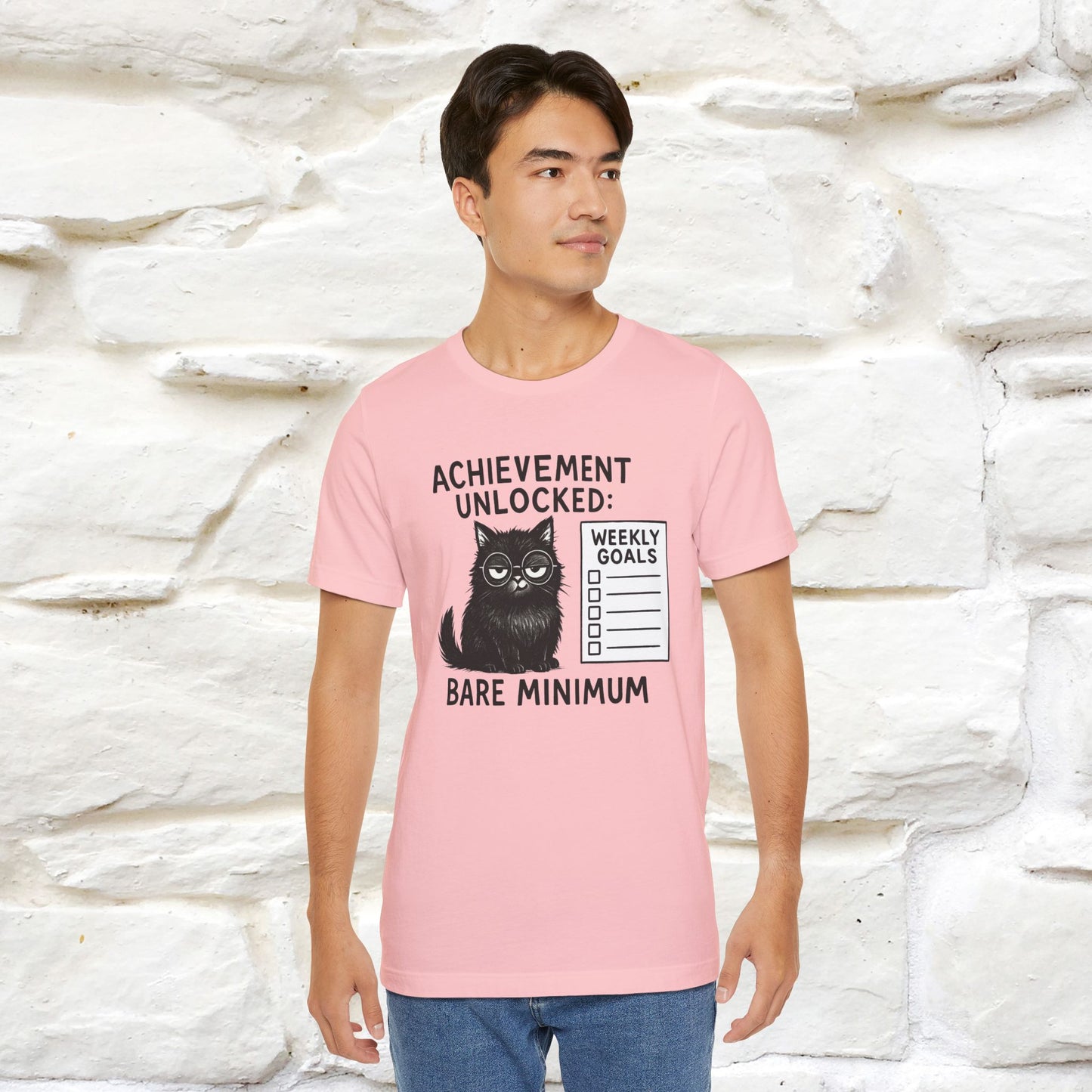 "Achievement Unlocked Bare Minimum." |Cat T-Shirt | Nunu&Miao Studio - Nunu&Miao Studio