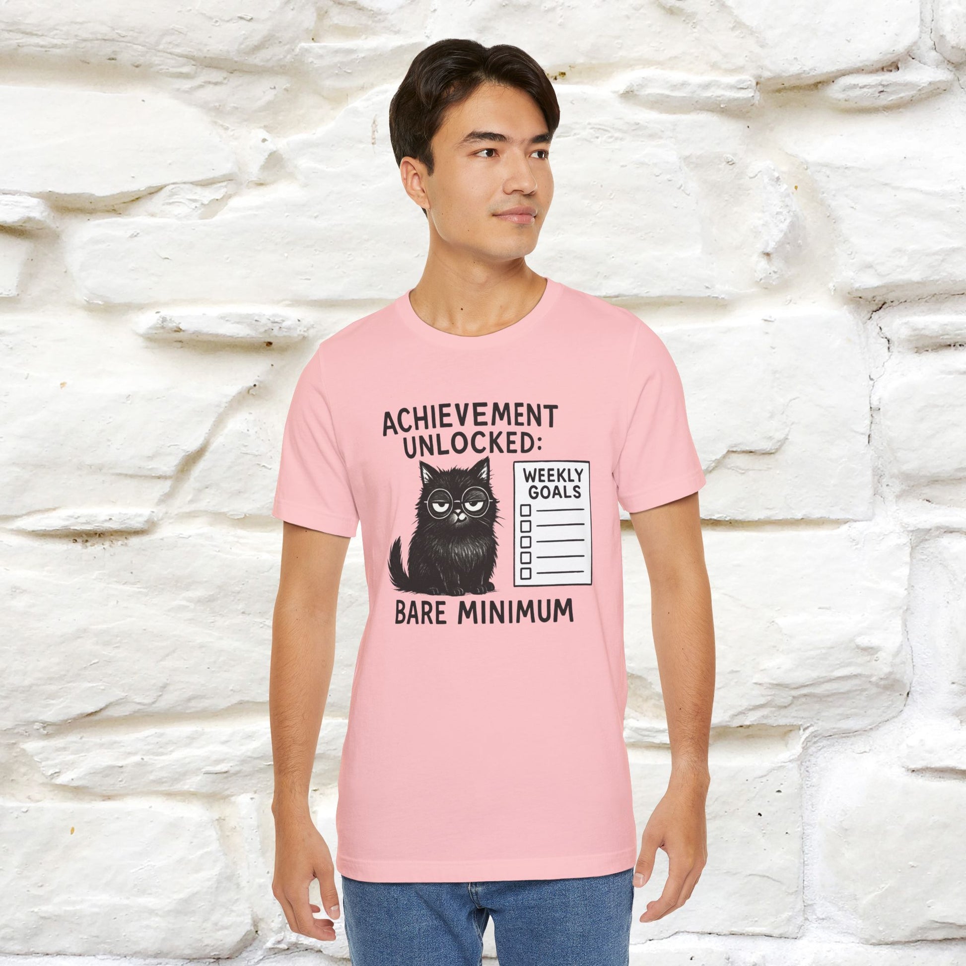 "Achievement Unlocked Bare Minimum." |Cat T-Shirt | Nunu&Miao Studio - Nunu&Miao Studio