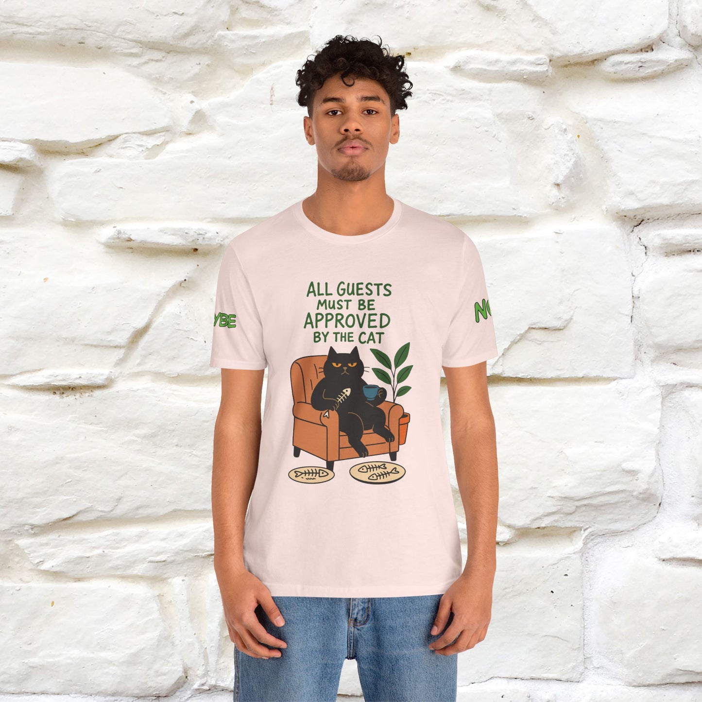 "All Guest Must Be Approved By The Cat - NO,MAYBE" Cat T-shirt |Nunu&Miao Studio - Nunu&Miao Studio