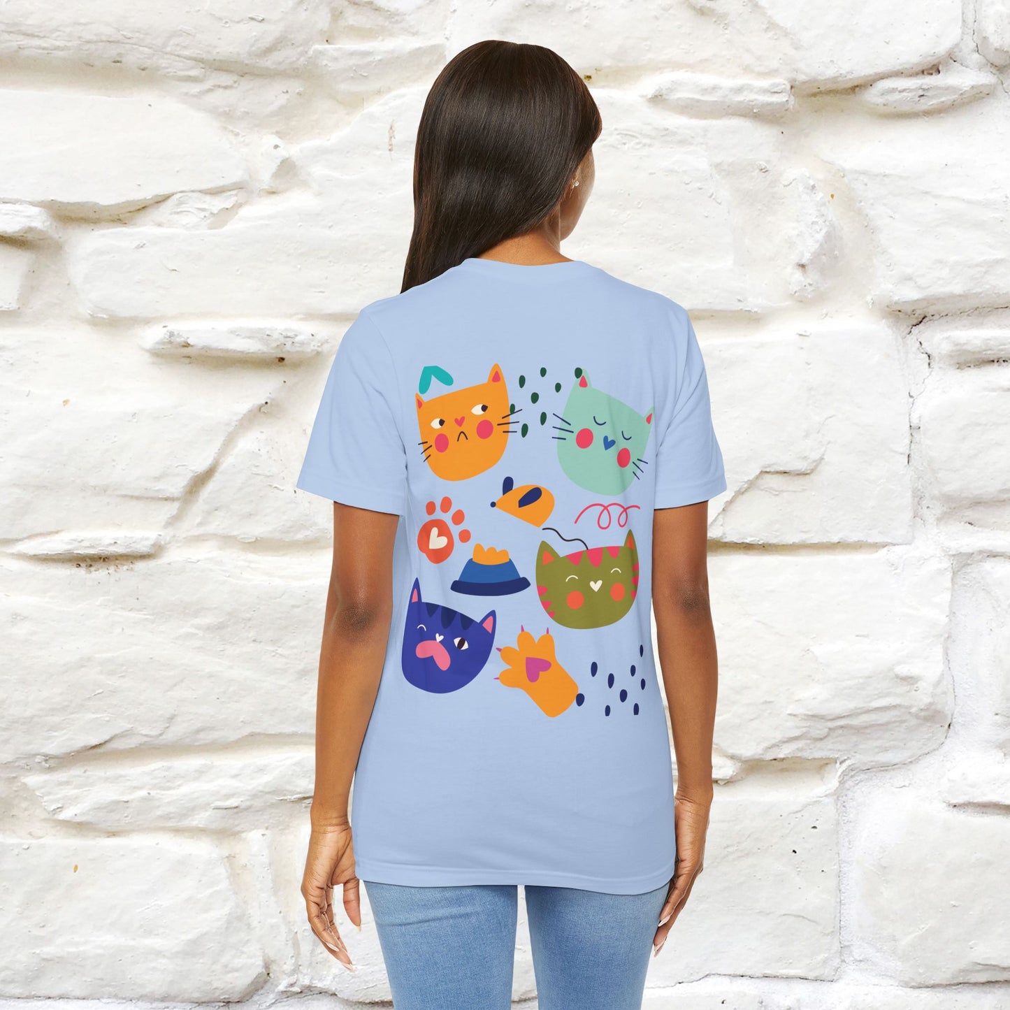 ''The Power Of Meow'' Cat T-Shirt Front and Back Design | Nunu&Miao Studio - Nunu&Miao Studio