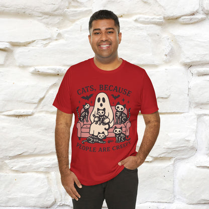 "Cat Because People Are Creepy" Halloween Cat T-shirt |Nunu&Miao Studio - Nunu&Miao Studio