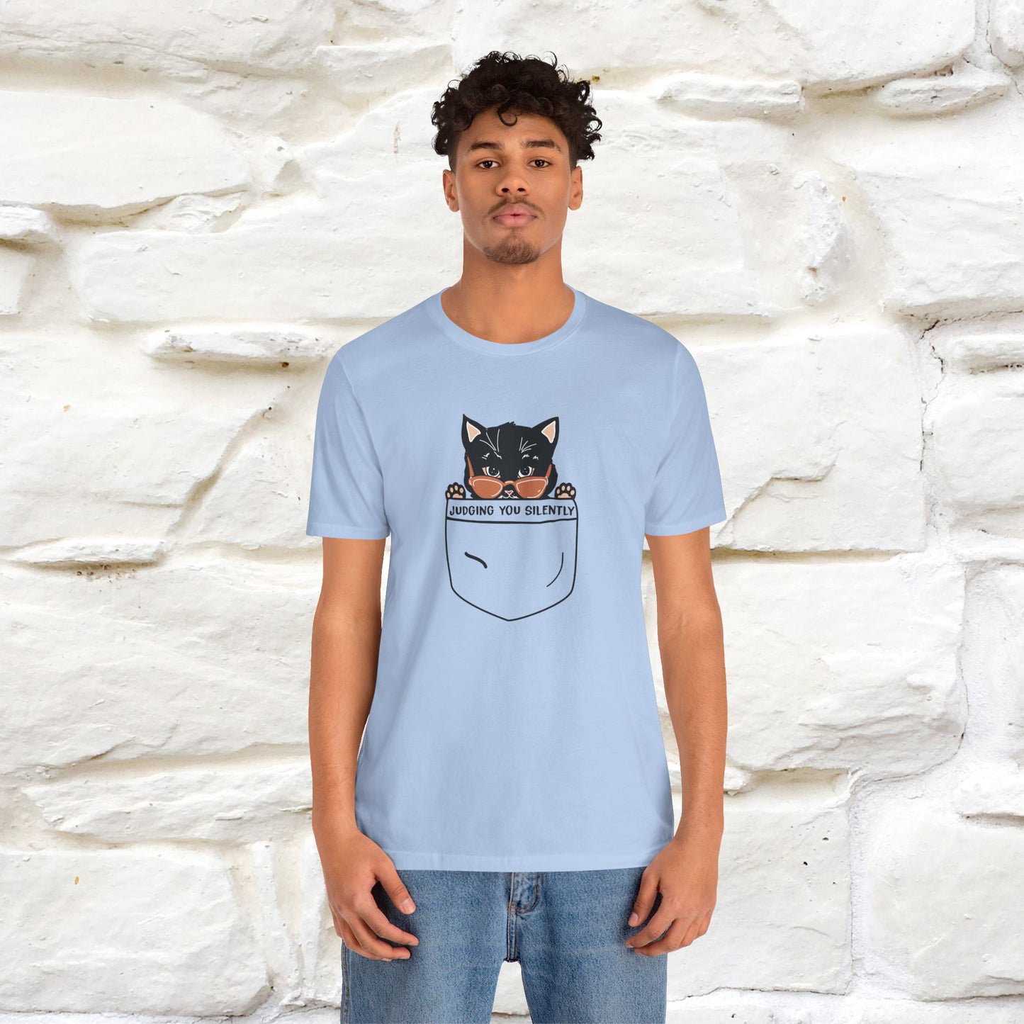 ''Judging You Silently'' | Cat T-Shirt for Men | Nunu&Miao Studio - Nunu&Miao Studio