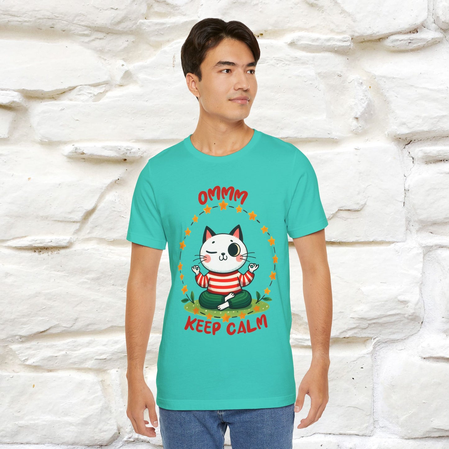 ''Ommm, Keep Calm'' Cat T-Shirt | Nunu&Miao Studio - Nunu&Miao Studio