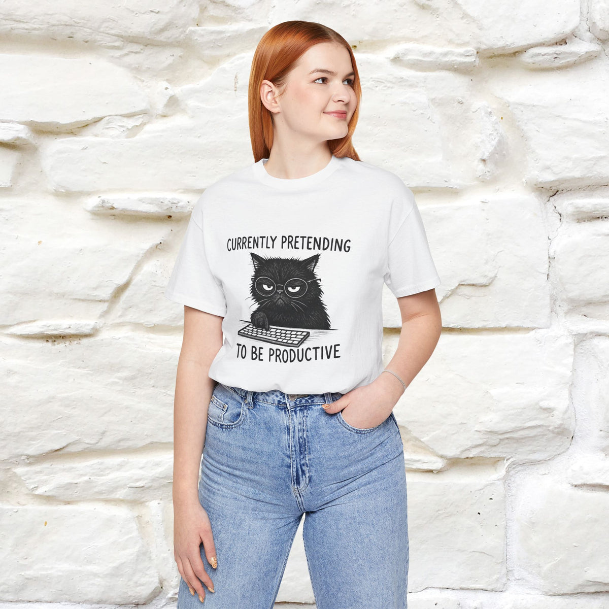 "Currently Pretending To Be Productive" |Cat T-Shirt | Nunu&Miao Studio