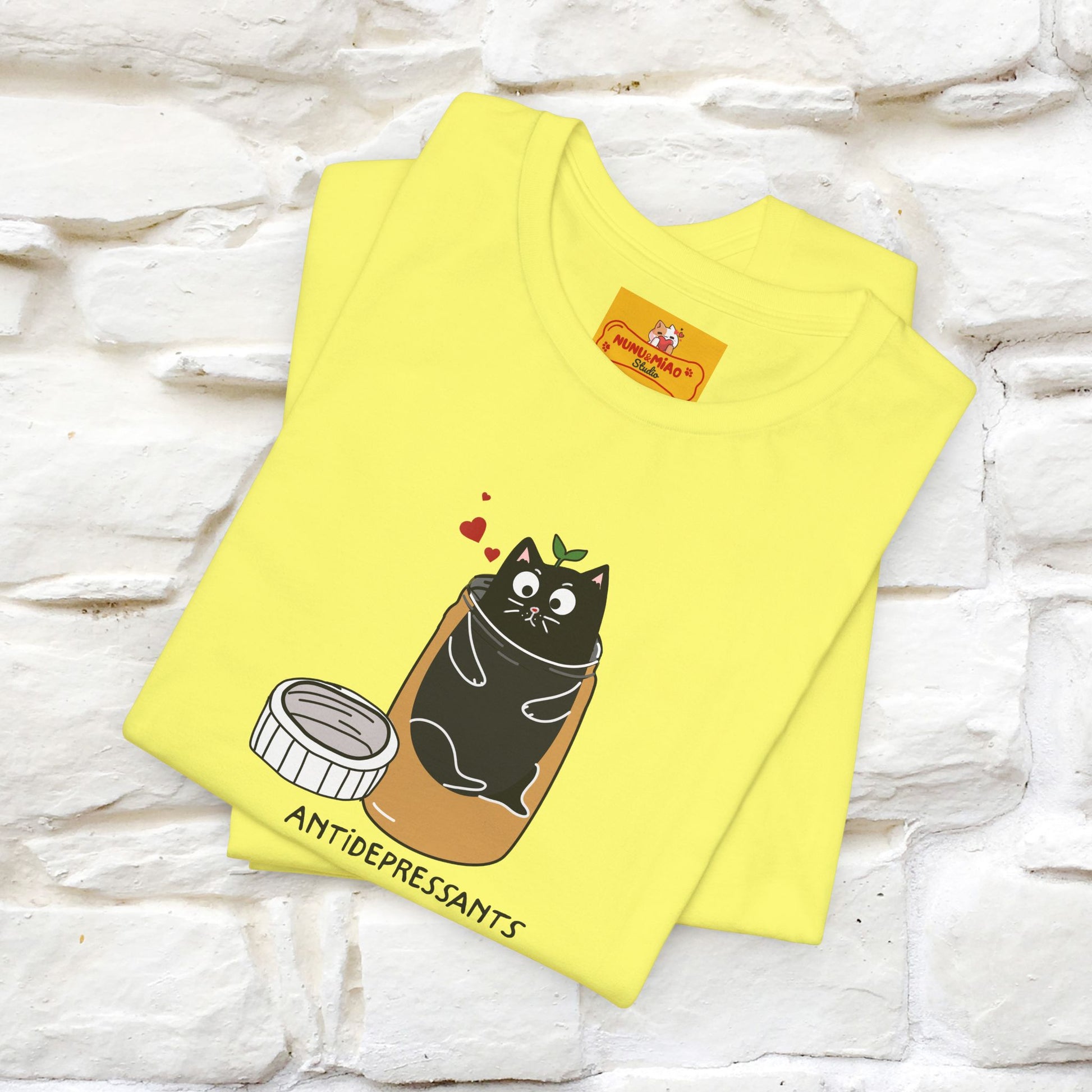 "Antidepressants" Cat T-Shirt | Front & Back Design | Nunu&Miao Studio - Nunu&Miao Studio