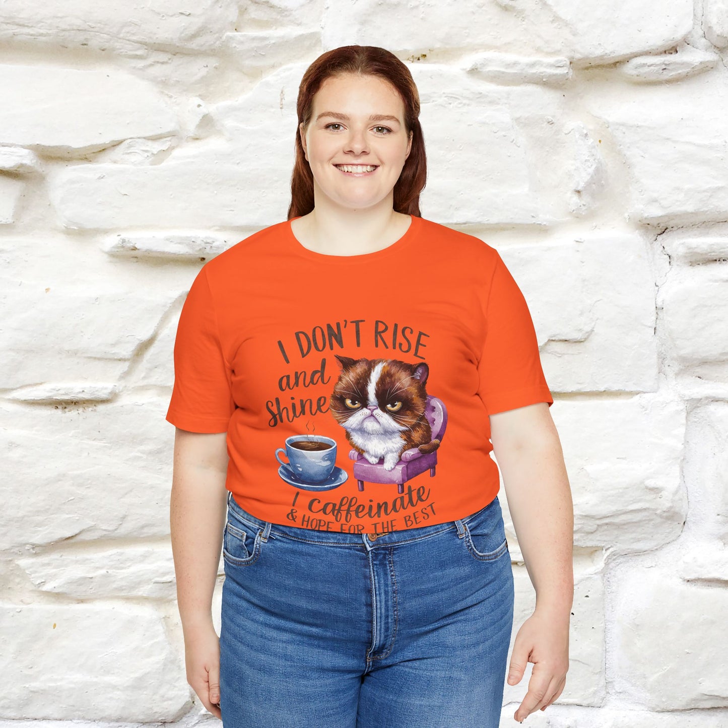 I Don’t Rise and Shine, I Caffeinate ....| Funny Cat T-Shirt| Nunu&Miao Studio - Nunu&Miao Studio