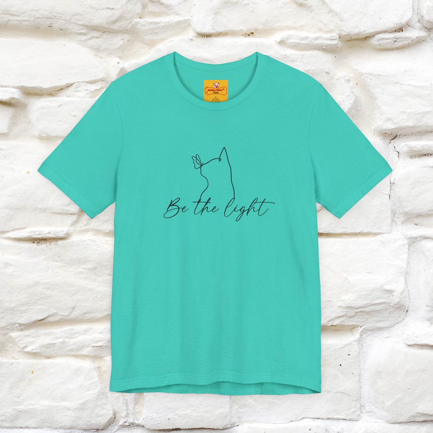 "Be The Light" Cat T-Shirt | Front & Back Design | Nunu&Miao Studio - Nunu&Miao Studio