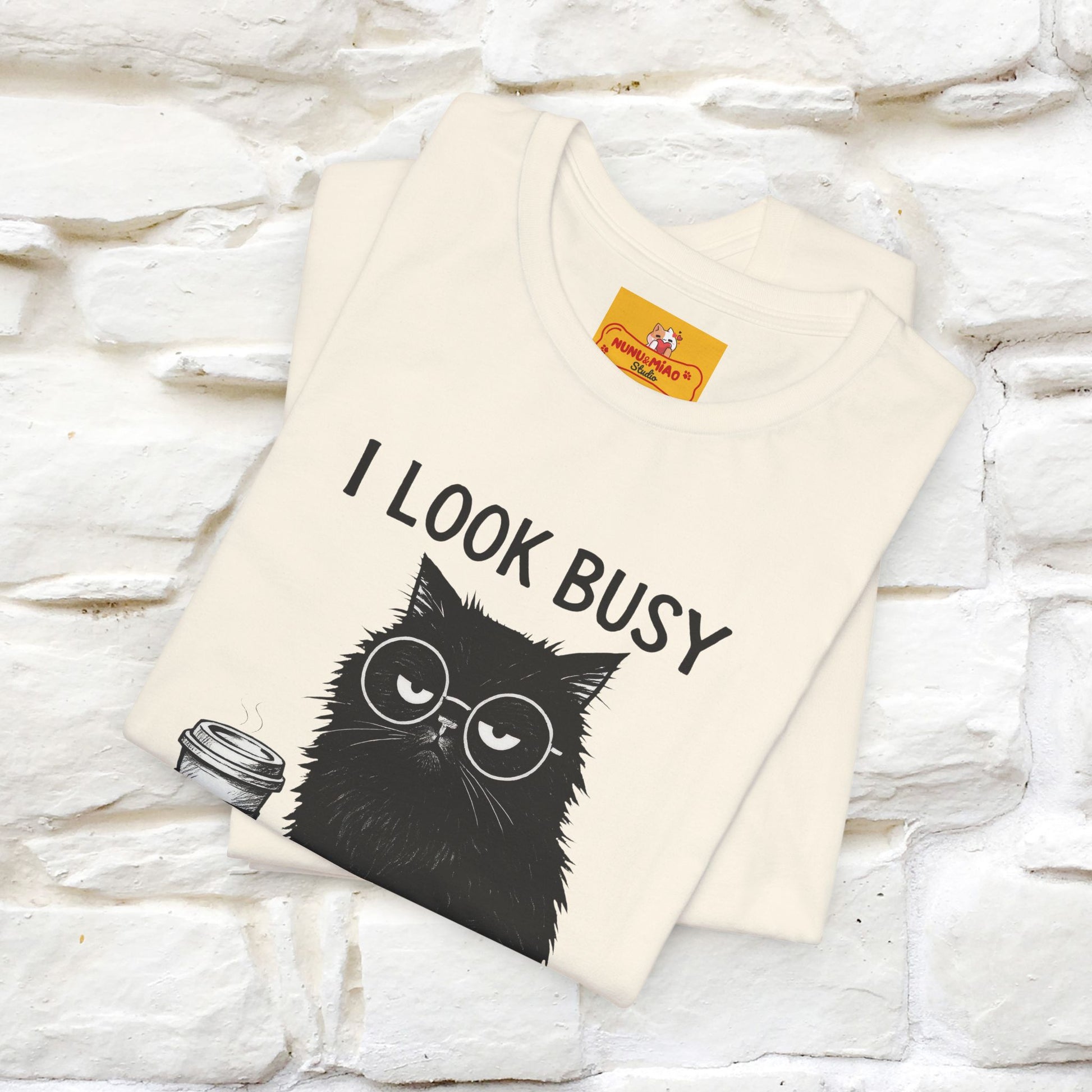 "I Look Busy But I'm Just Overwhelmed" |Cat T-Shirt | Nunu&Miao Studio - Nunu&Miao Studio