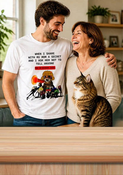 "When I Share  With My Mom a Secret" Cat T-Shirt | Nunu&Miao Studio